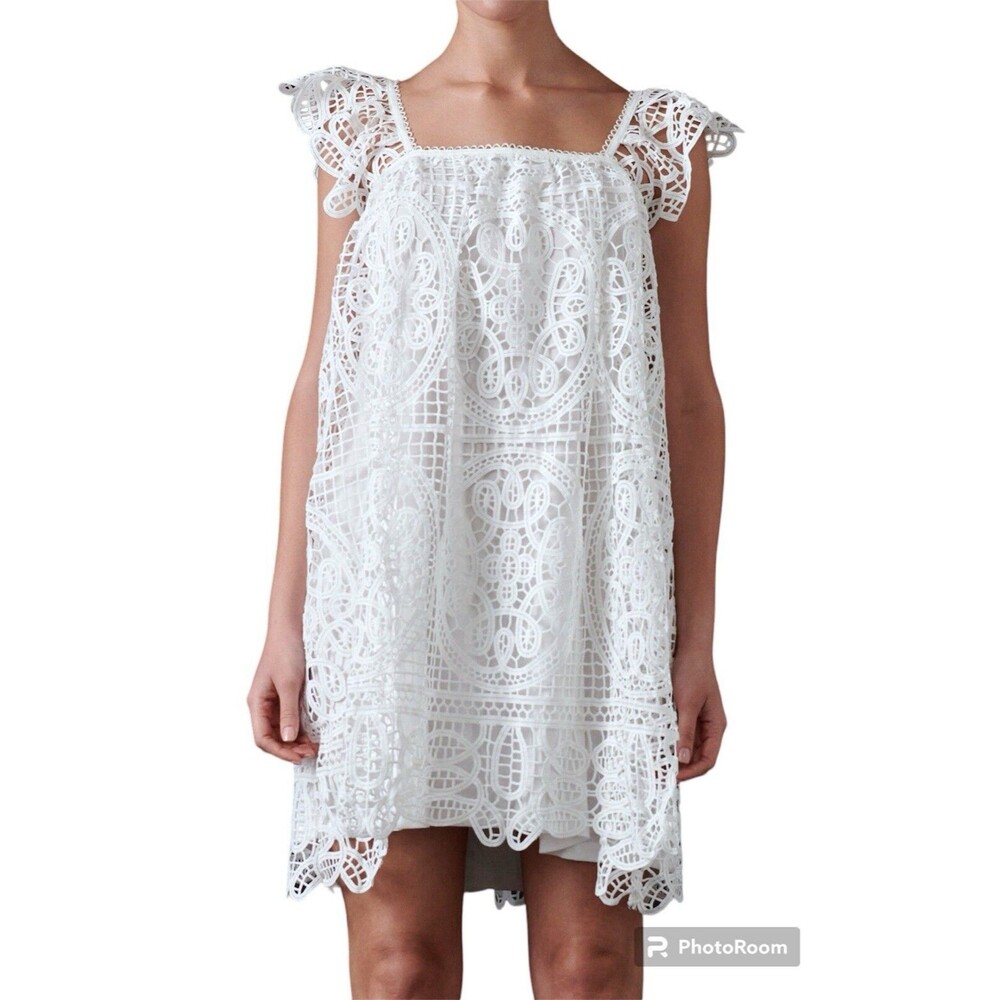 Endless Rose Women’s Flounce Lace White Mini Dress Size X-Small